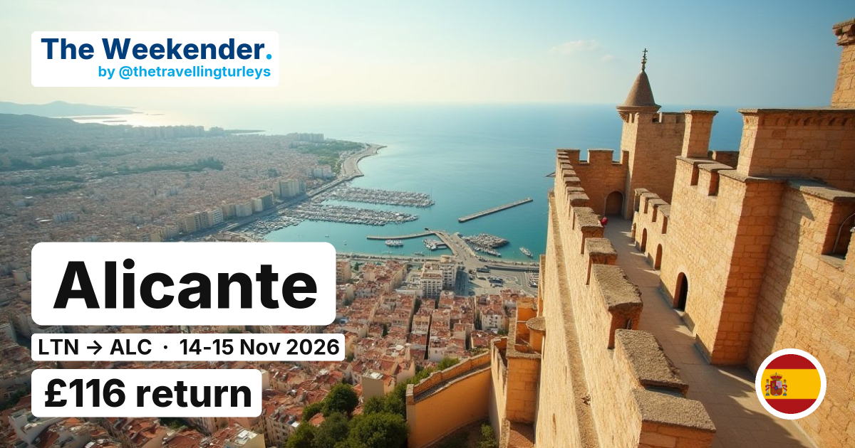 Alicante weekend break from London Luton - £116 return