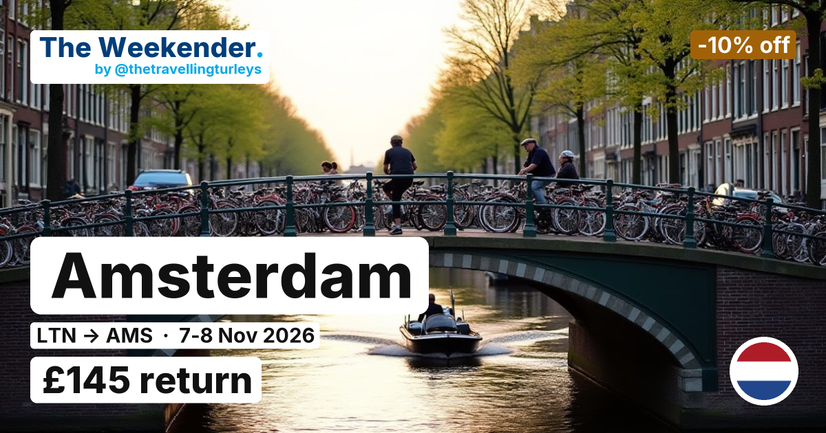 Amsterdam weekend break from London Luton - £145 return