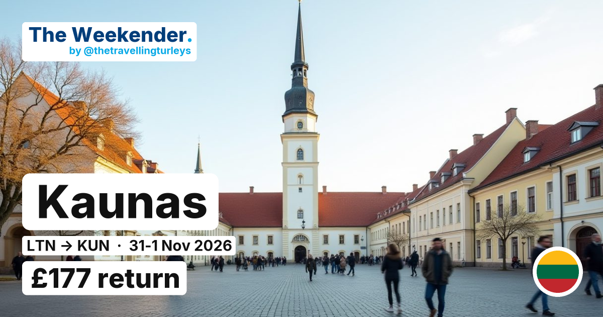 Kaunas weekend break from London Luton - £177 return
