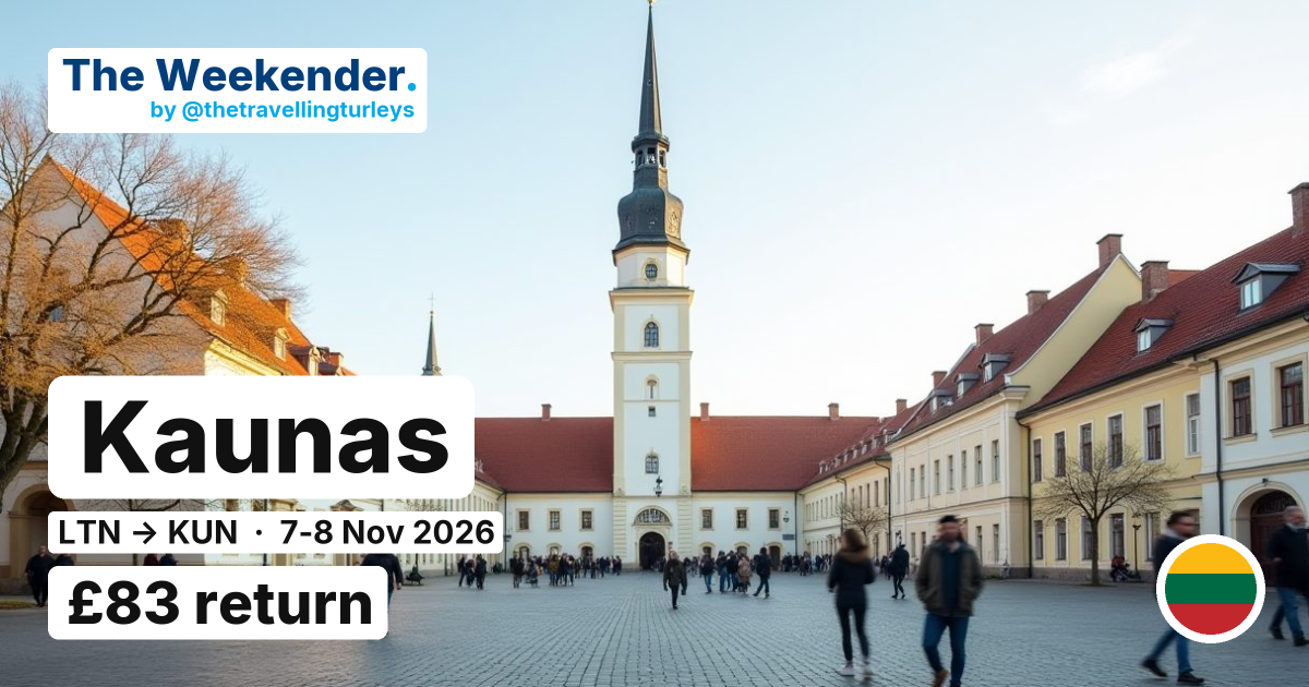 Kaunas weekend break from London Luton - £83 return