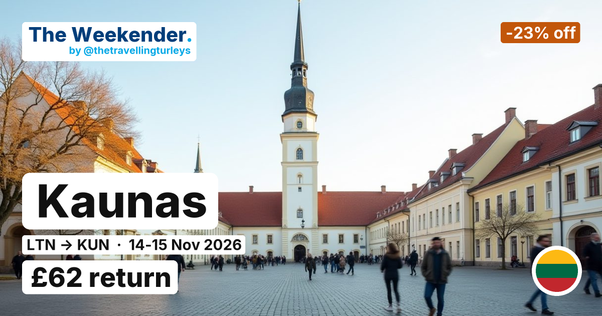 Kaunas weekend break from London Luton - £62 return