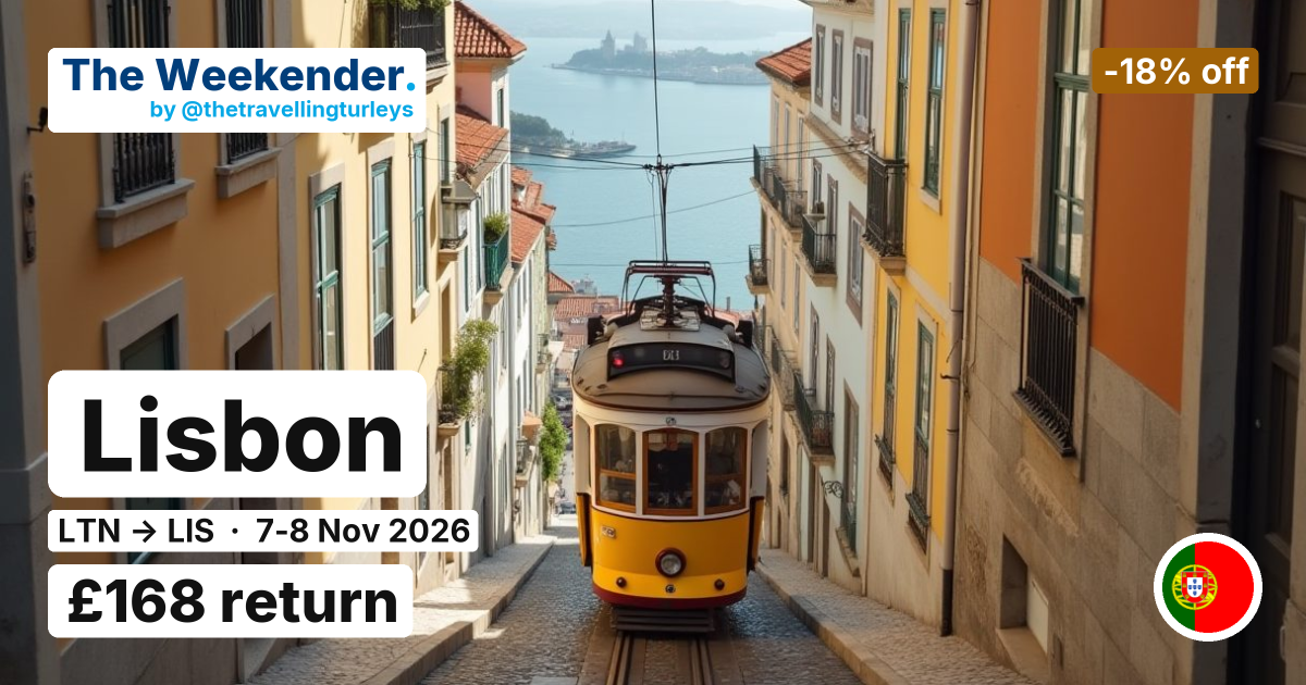 Lisbon weekend break from London Luton - £168 return