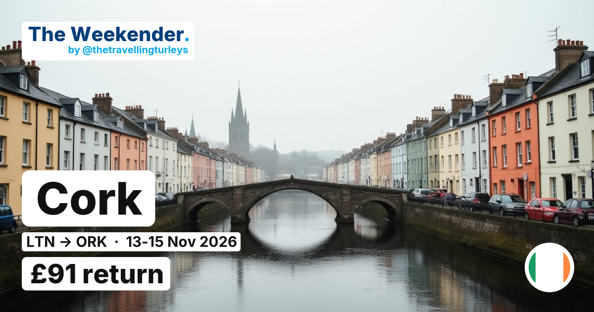 Cork weekend break from London Luton - £91 return
