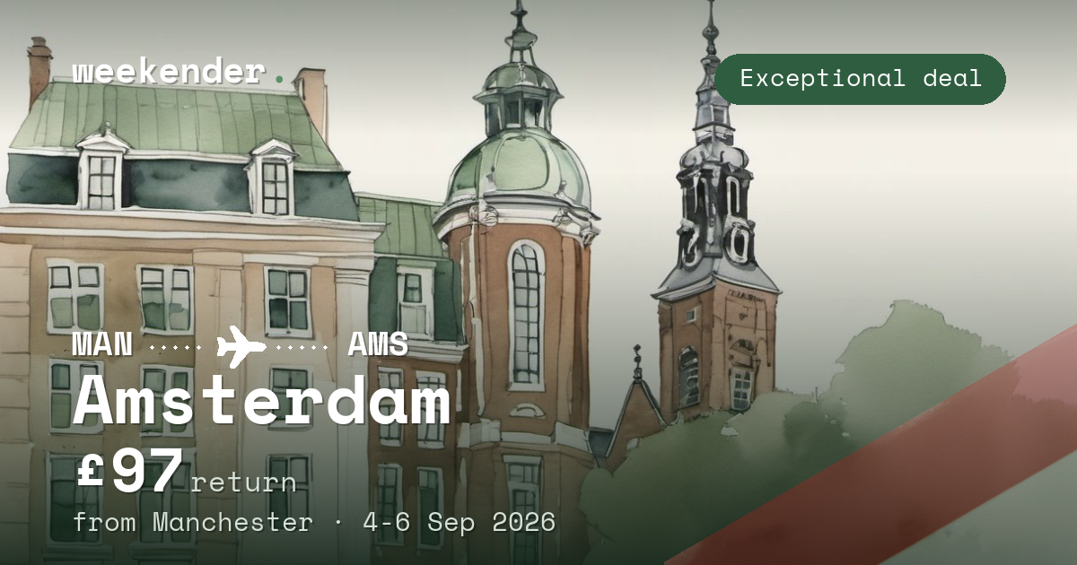 Amsterdam weekend break from Manchester - £97 return
