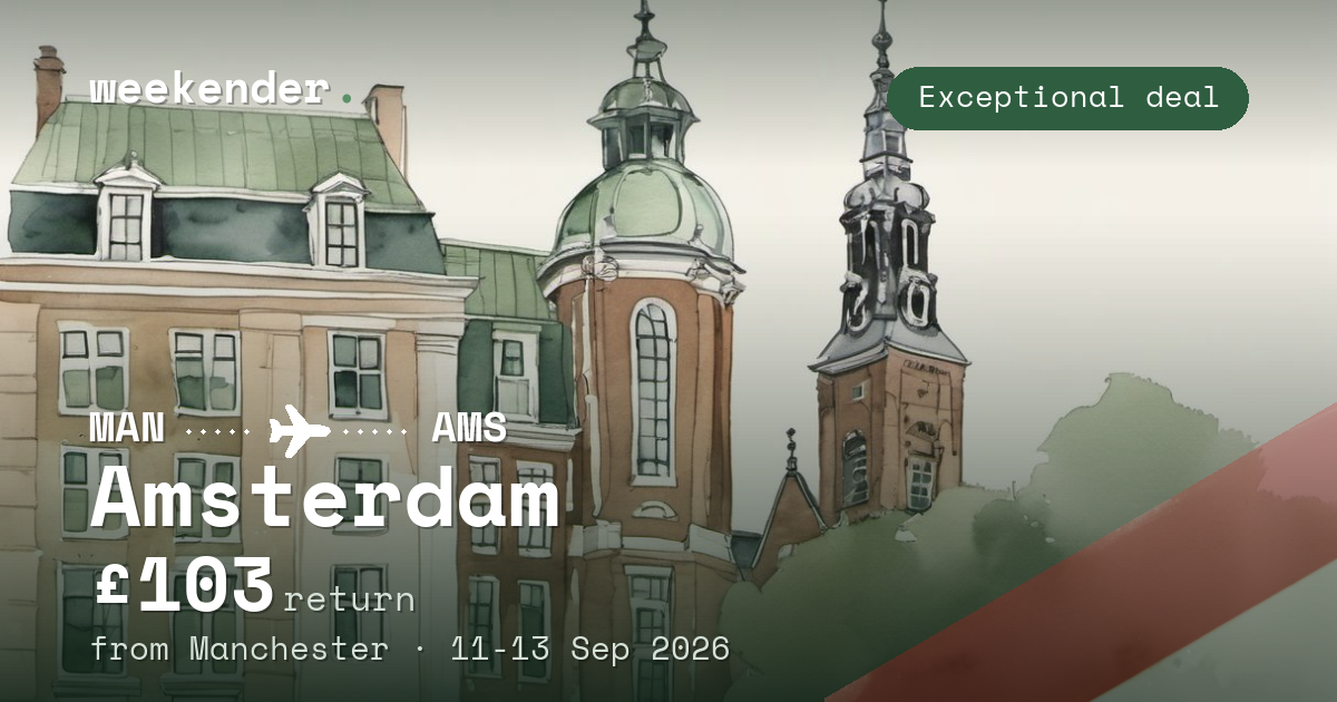 Amsterdam weekend break from Manchester - £103 return