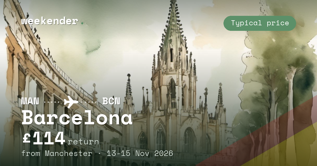 Barcelona weekend break from Manchester - £114 return