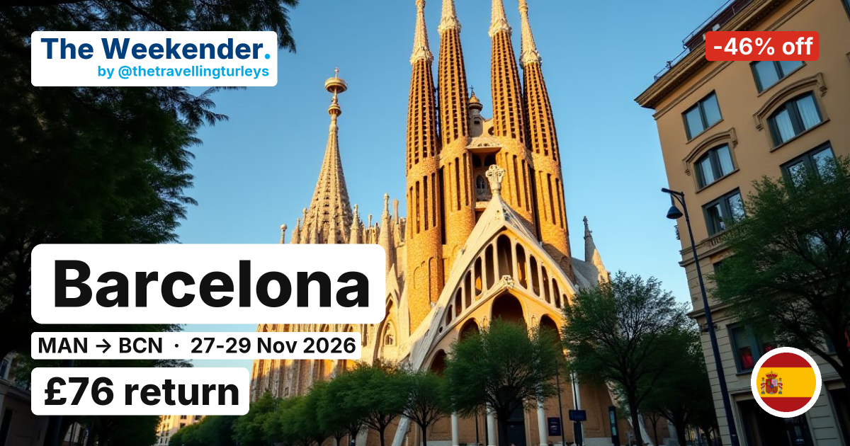 Barcelona weekend break from Manchester - £76 return