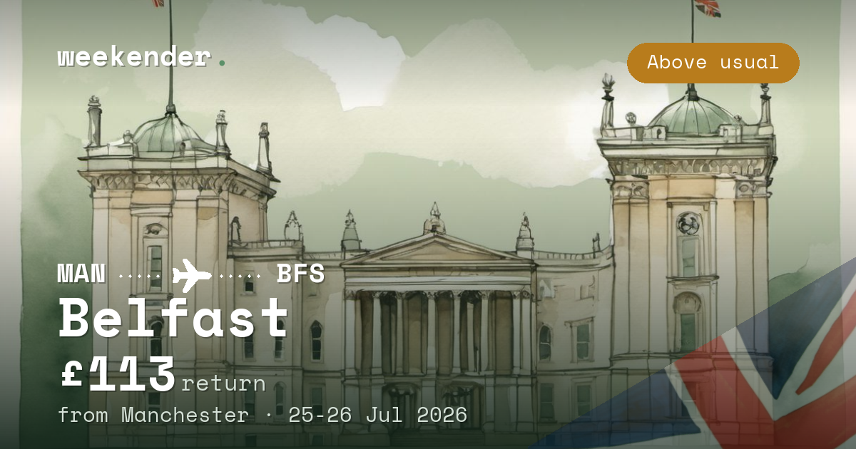 Belfast weekend break from Manchester - £113 return
