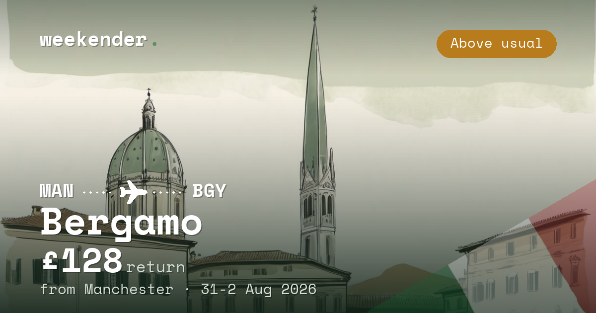 Bergamo weekend break from Manchester - £128 return