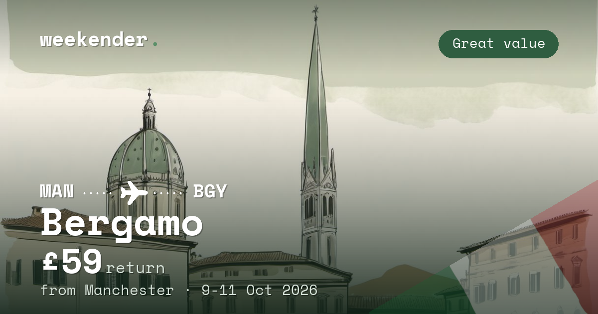 Bergamo weekend break from Manchester - £59 return