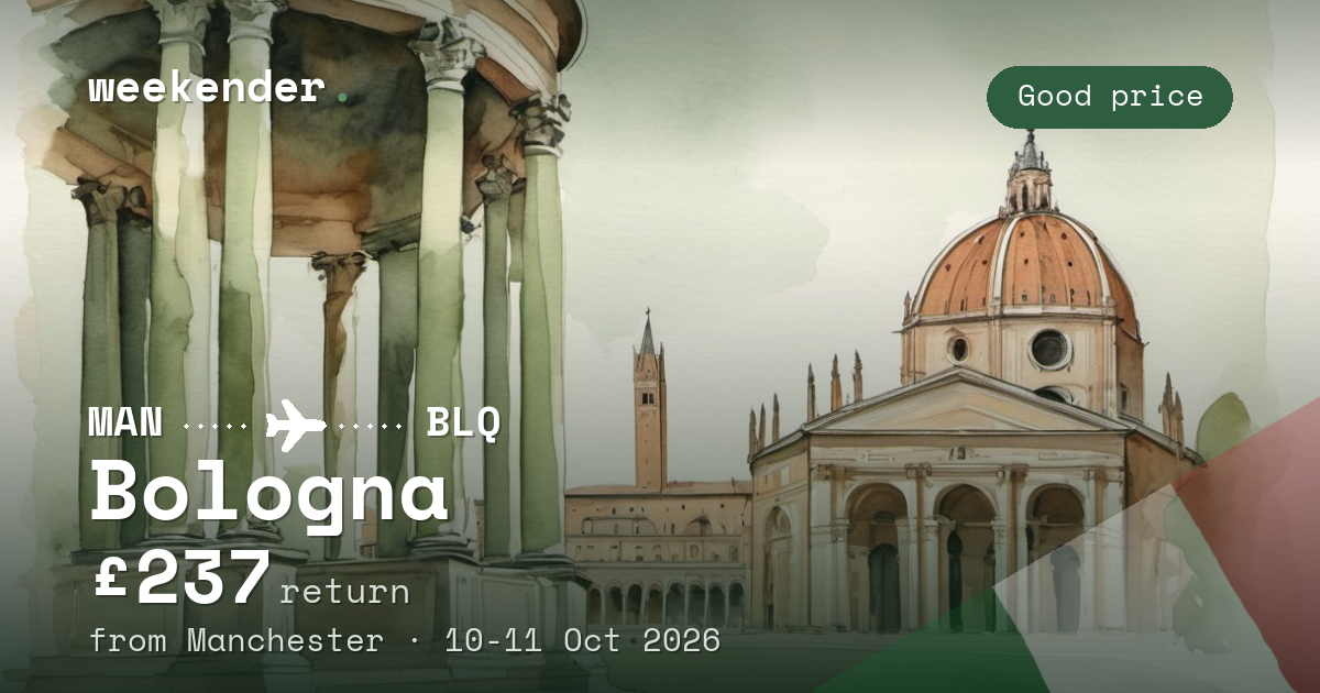 Bologna weekend break from Manchester - £237 return