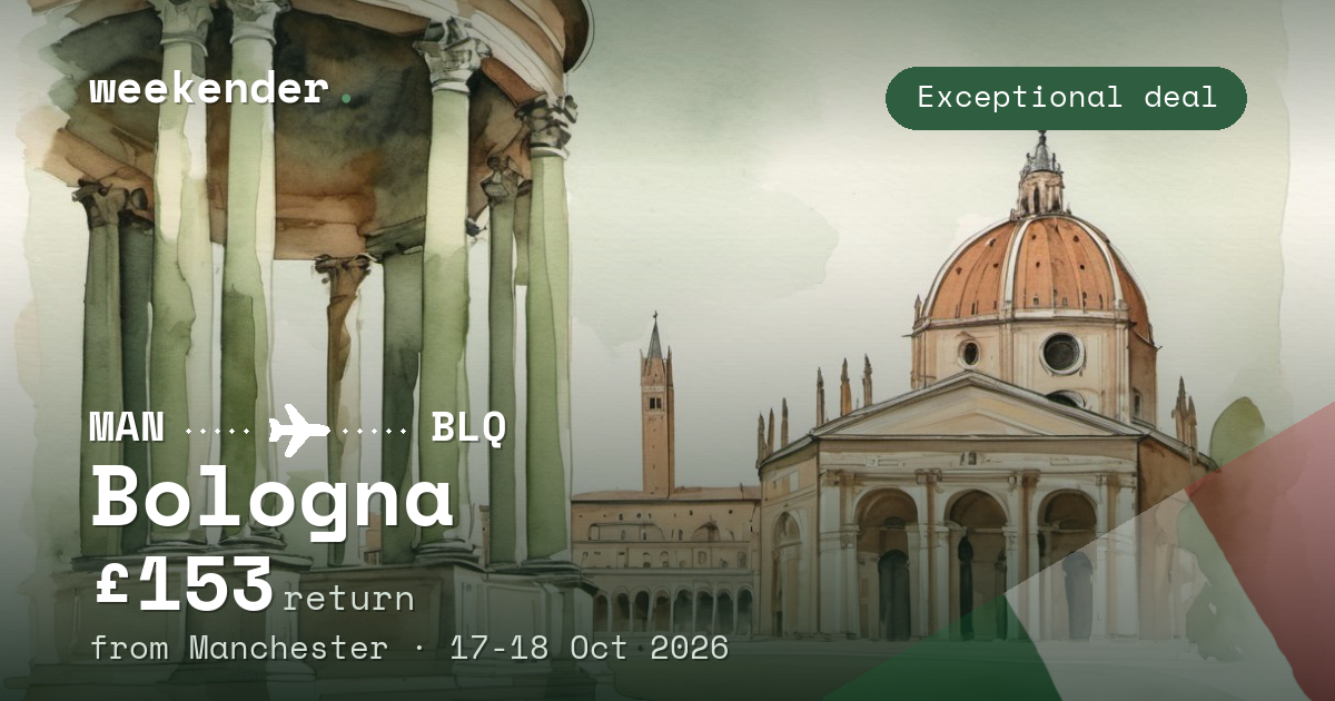 Bologna weekend break from Manchester - £153 return