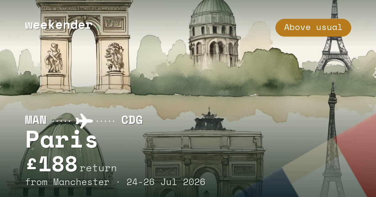 Paris weekend break from Manchester - £456 return