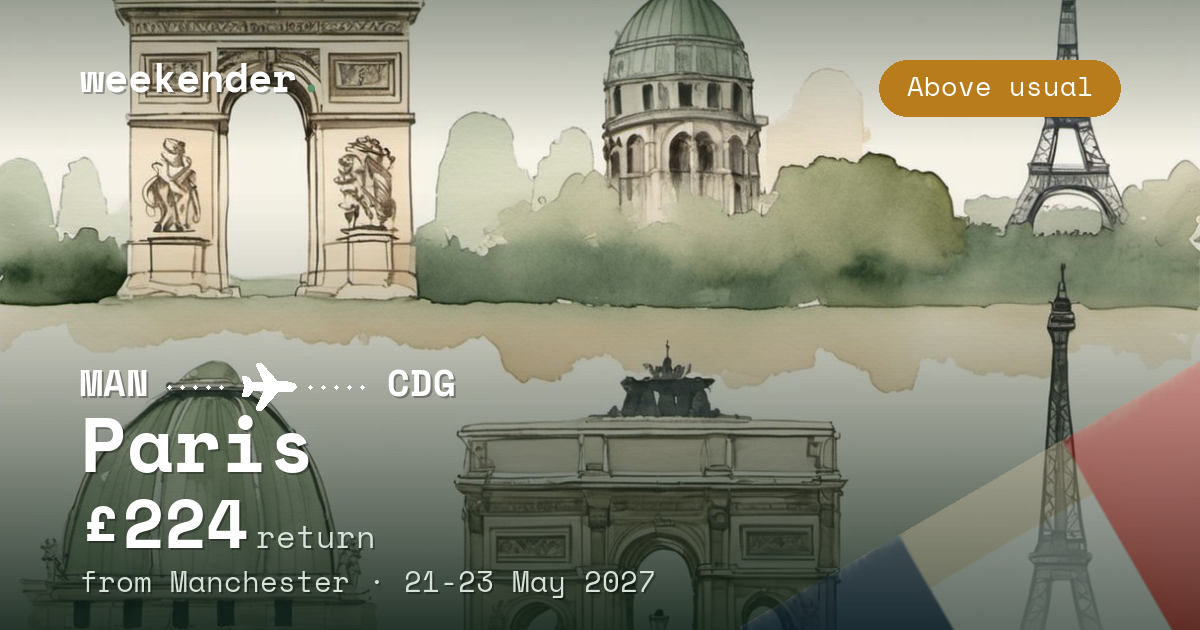 Paris weekend break from Manchester - £674 return
