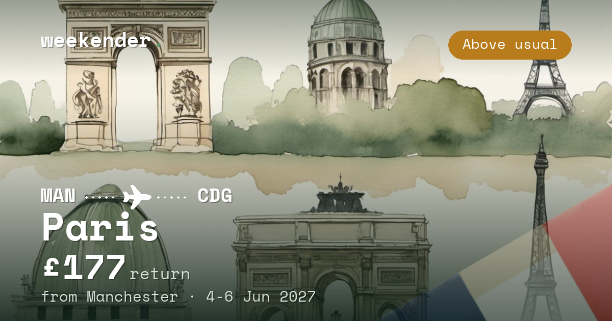 Paris weekend break from Manchester - £1,200 return