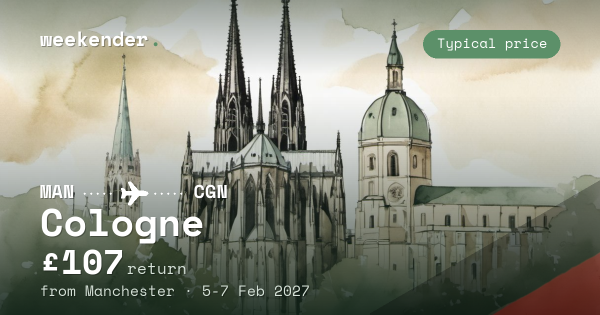 Cologne weekend break from Manchester - £107 return