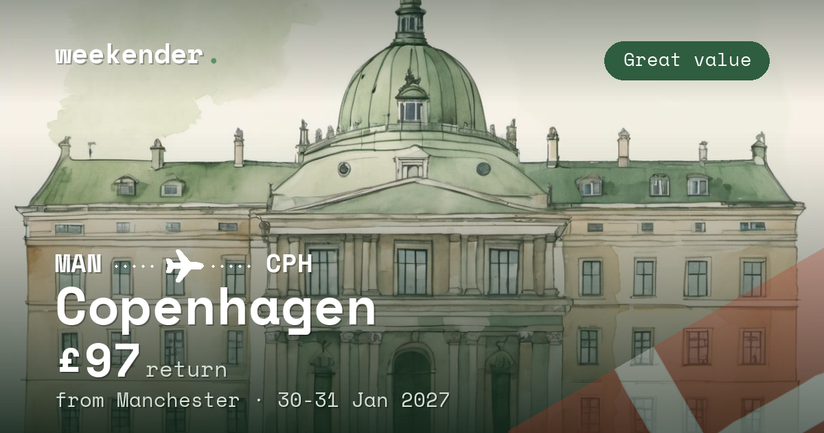 Copenhagen weekend break from Manchester - £97 return