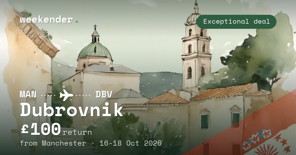 Dubrovnik weekend break from Manchester - £100 return