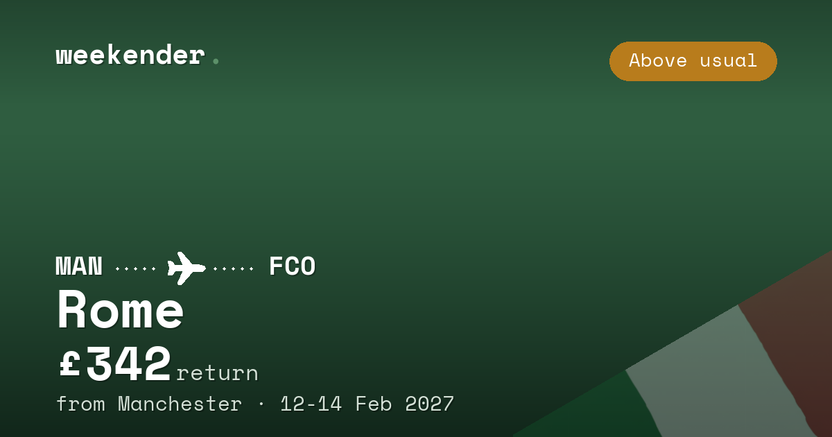 Rome weekend break from Manchester - £404 return