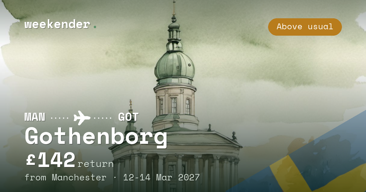 Gothenborg weekend break from Manchester - £142 return