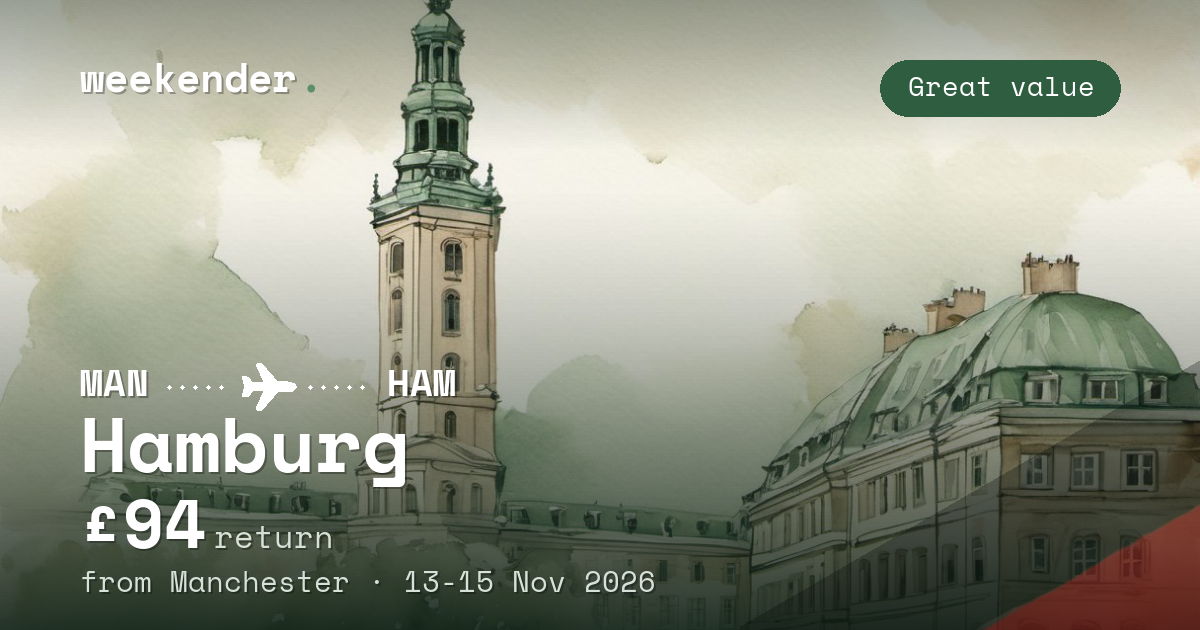 Hamburg weekend break from Manchester - £94 return