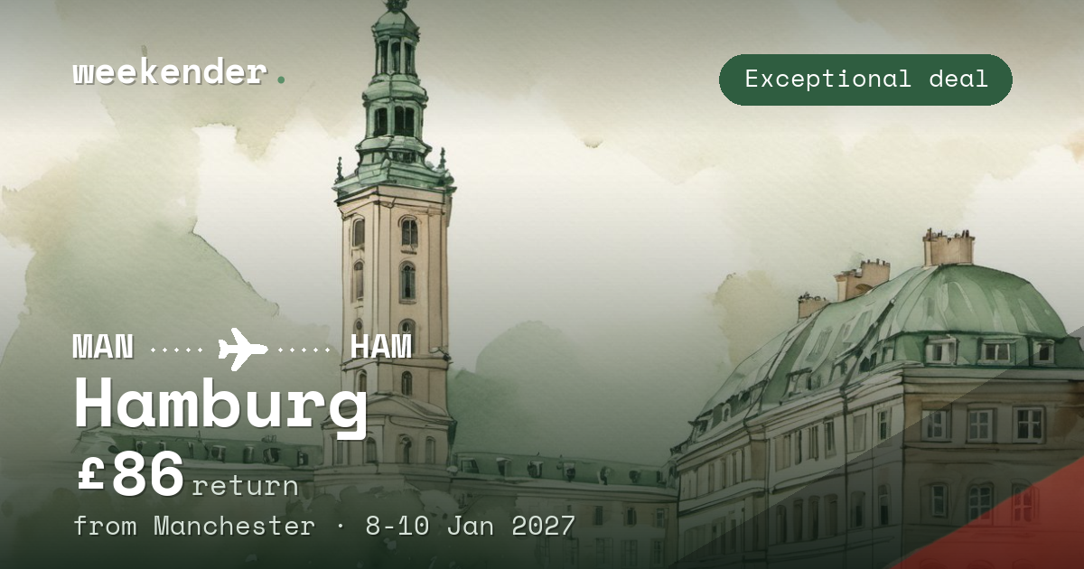 Hamburg weekend break from Manchester - £86 return
