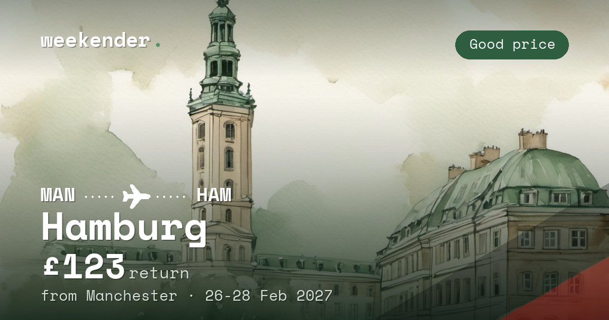 Hamburg weekend break from Manchester - £123 return