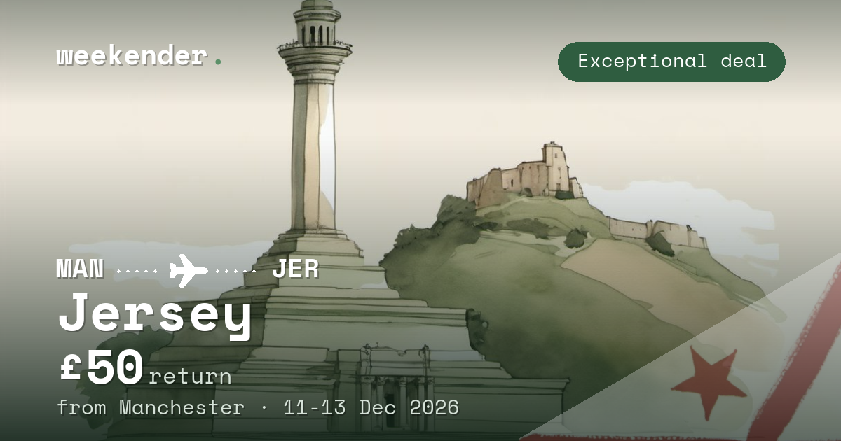 Jersey weekend break from Manchester - £50 return