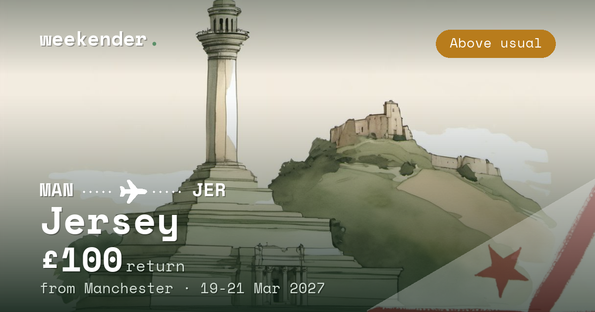 Jersey weekend break from Manchester - £100 return