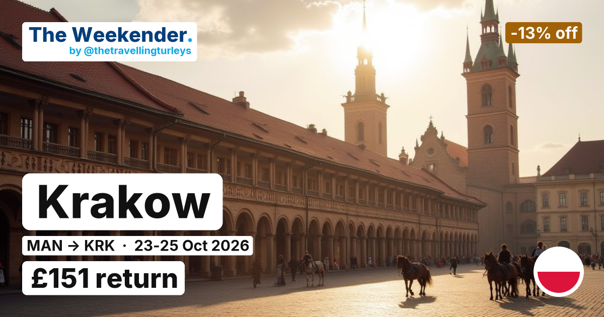 Krakow weekend break from Manchester - £151 return