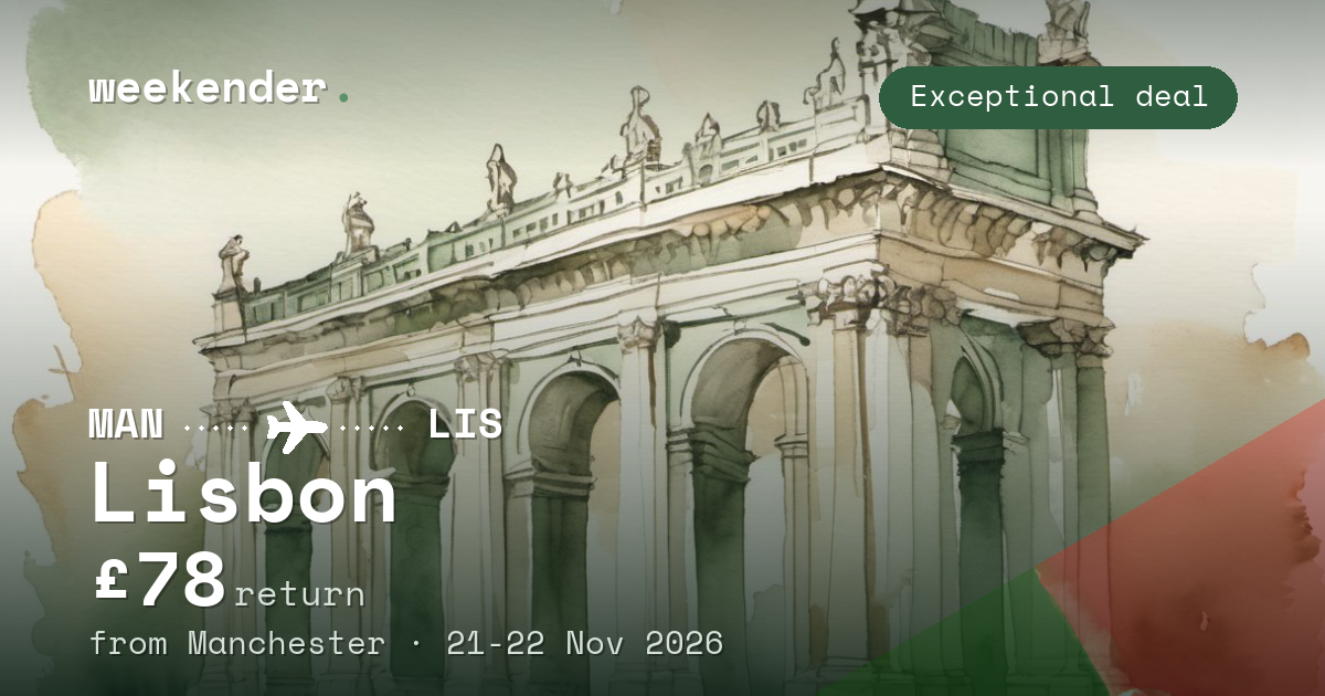 Lisbon weekend break from Manchester - £78 return