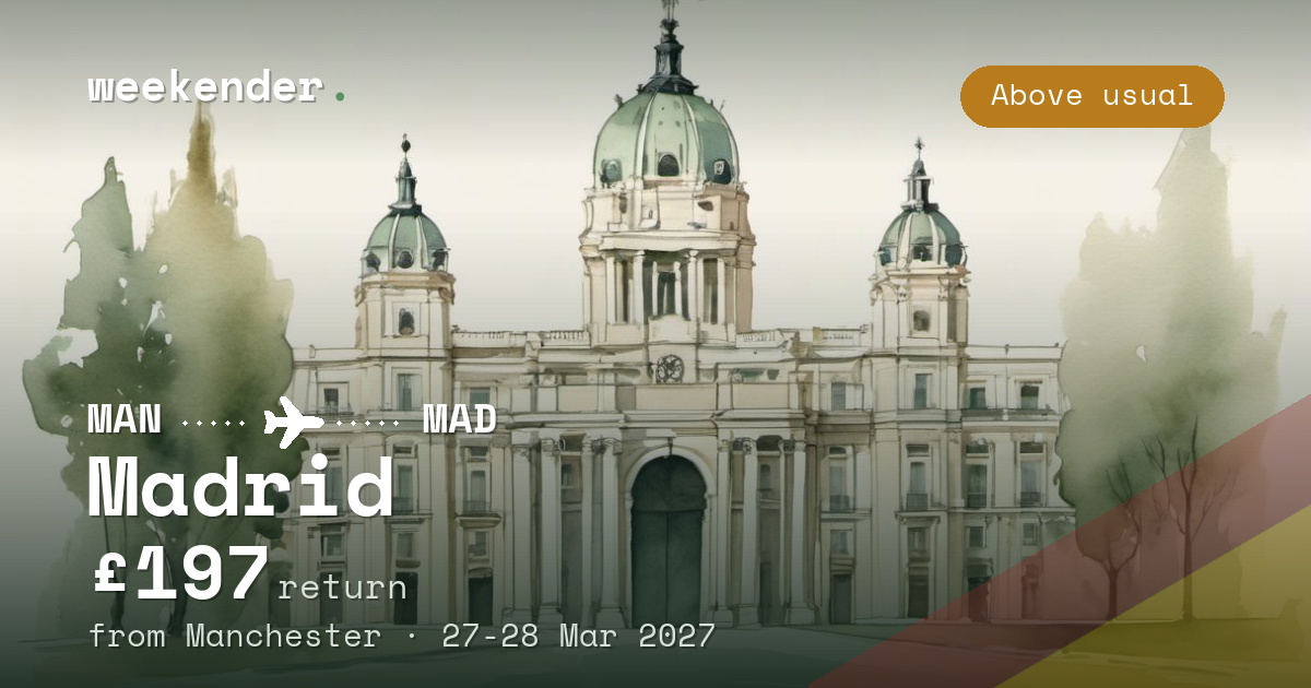 Madrid weekend break from Manchester - £197 return