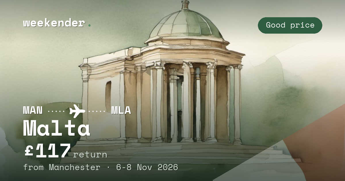 Malta weekend break from Manchester - £117 return