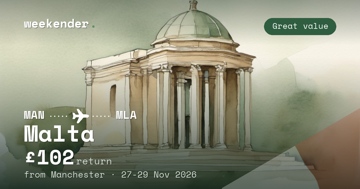 Malta weekend break from Manchester - £102 return