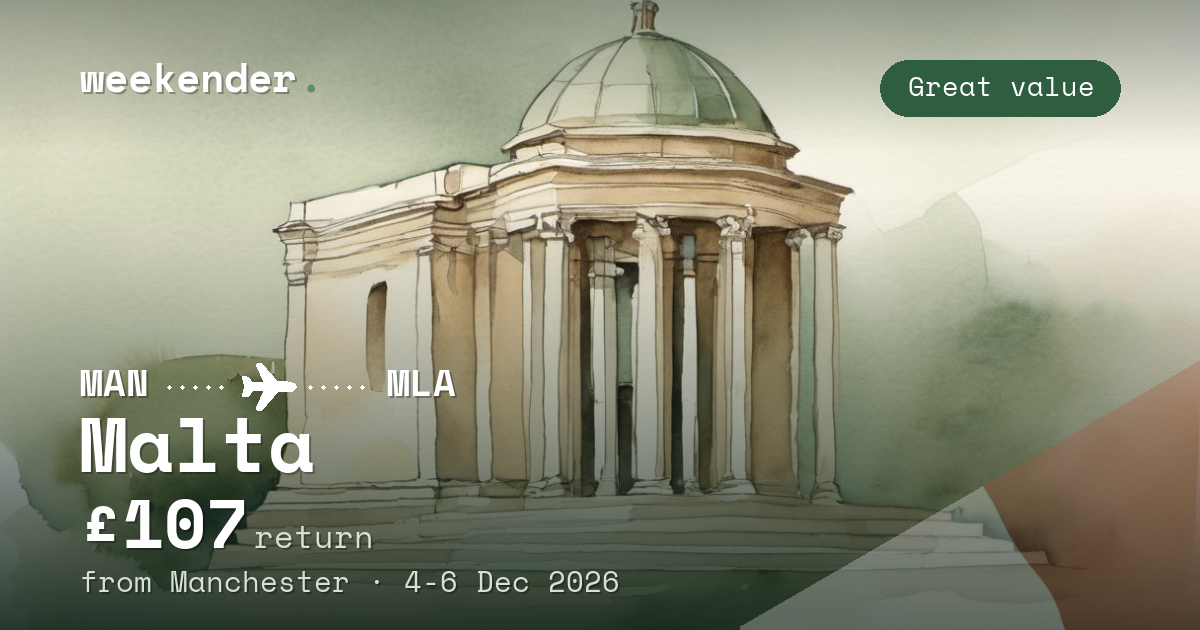 Malta weekend break from Manchester - £107 return