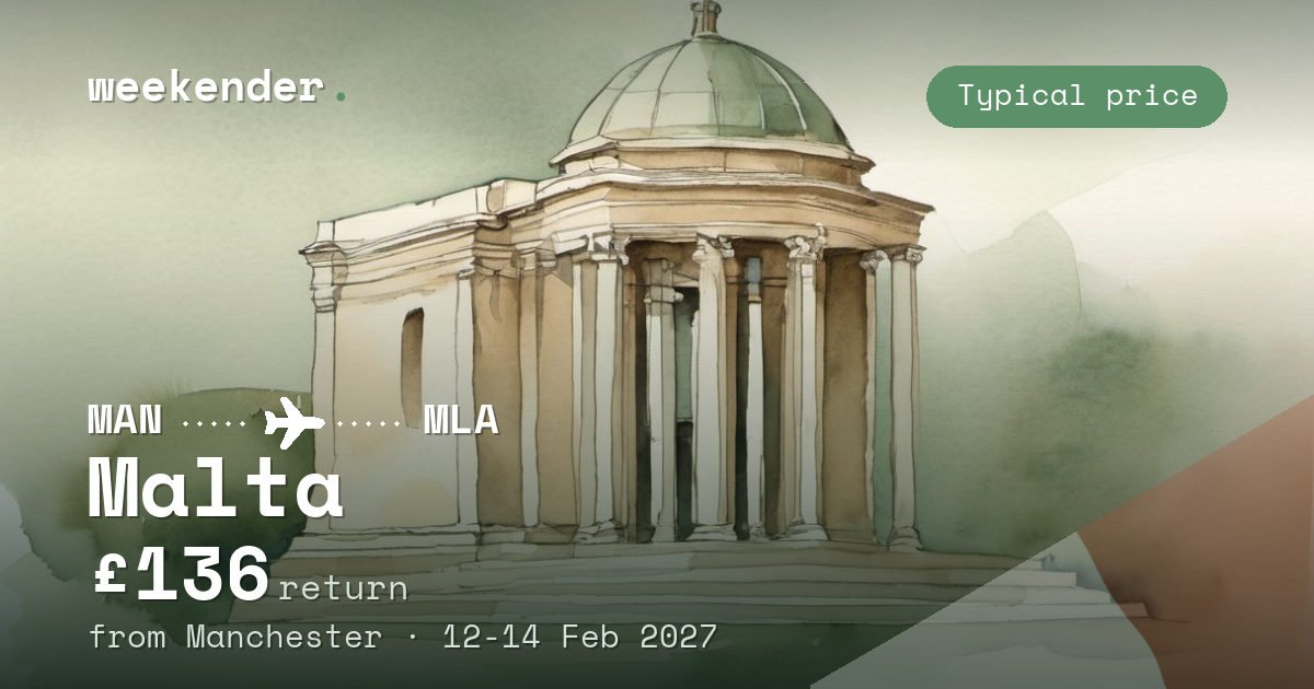 Malta weekend break from Manchester - £136 return