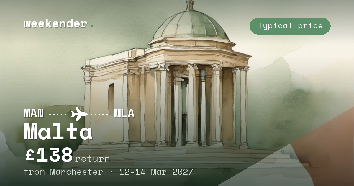 Malta weekend break from Manchester - £138 return