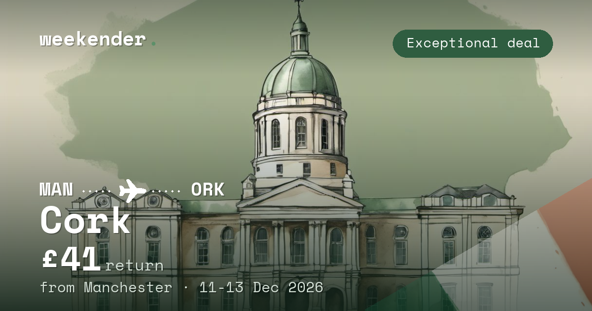 Cork weekend break from Manchester - £41 return