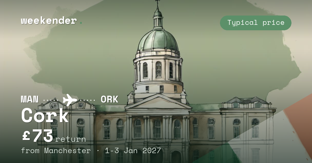Cork weekend break from Manchester - £73 return