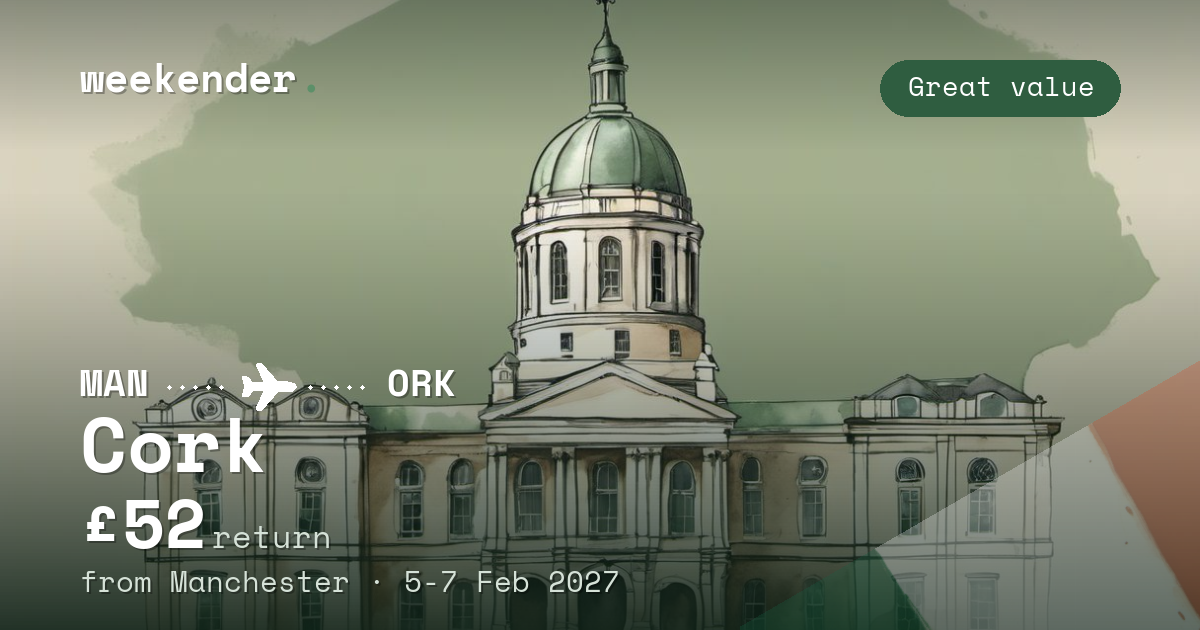 Cork weekend break from Manchester - £52 return