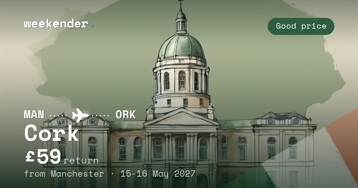Cork weekend break from Manchester - £59 return