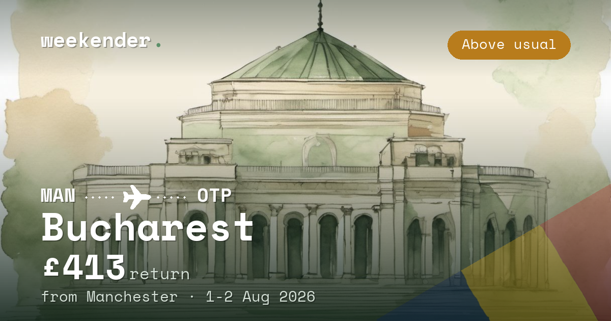 Bucharest weekend break from Manchester - £413 return