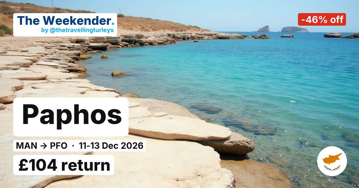 Paphos weekend break from Manchester - £104 return