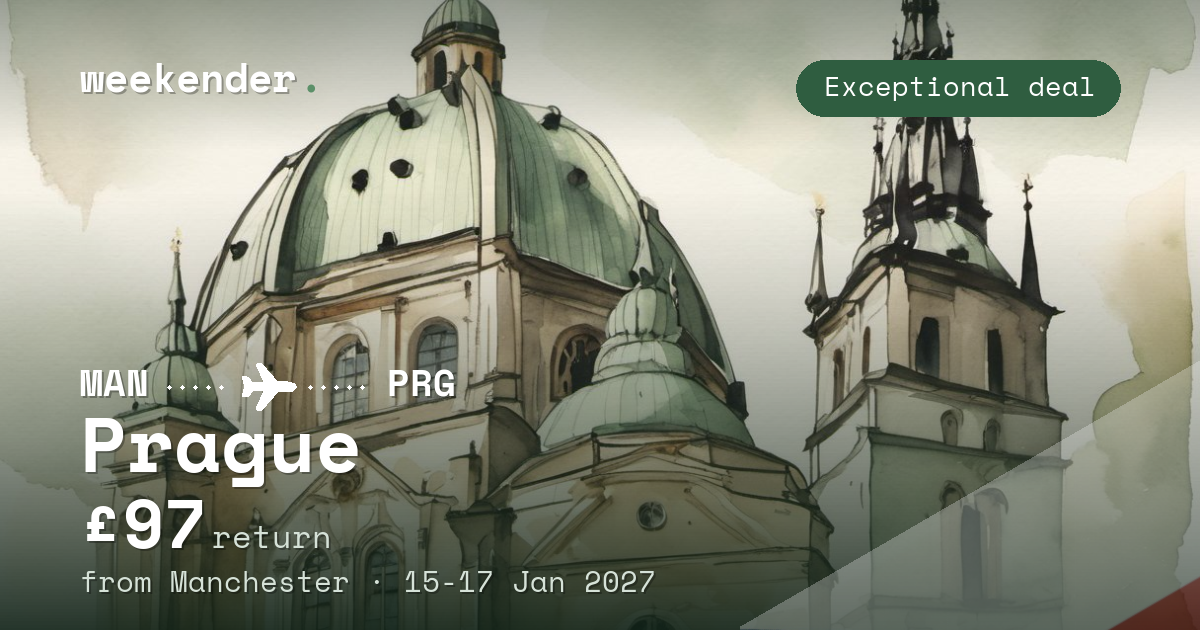 Prague weekend break from Manchester - £97 return