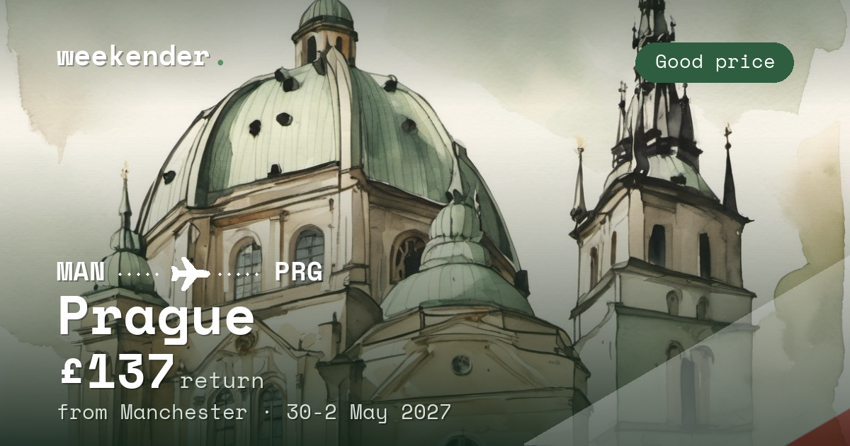 Prague weekend break from Manchester - £137 return