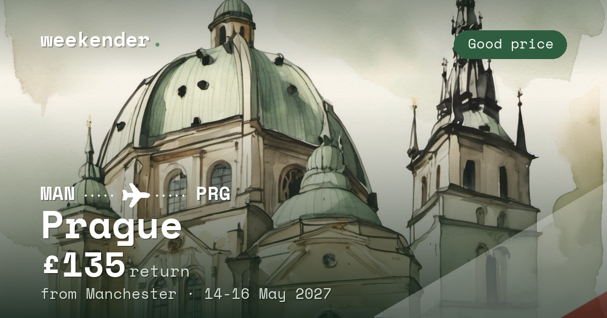 Prague weekend break from Manchester - £135 return
