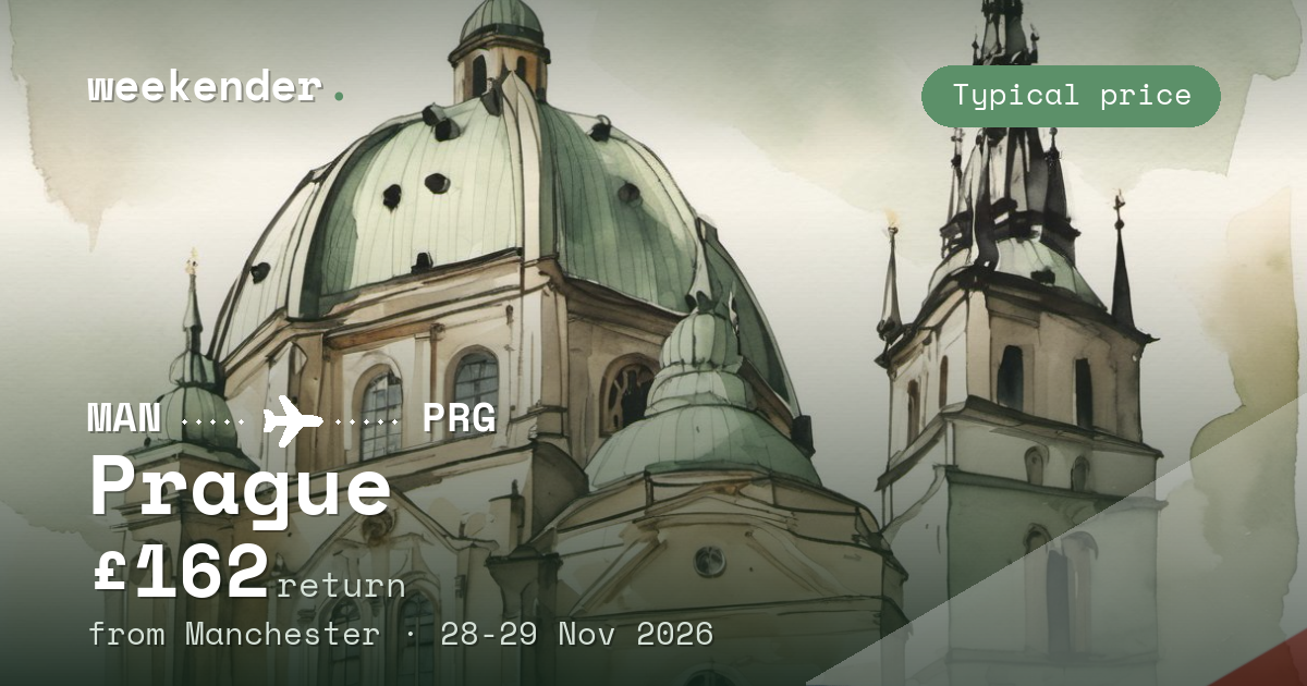 Prague weekend break from Manchester - £162 return