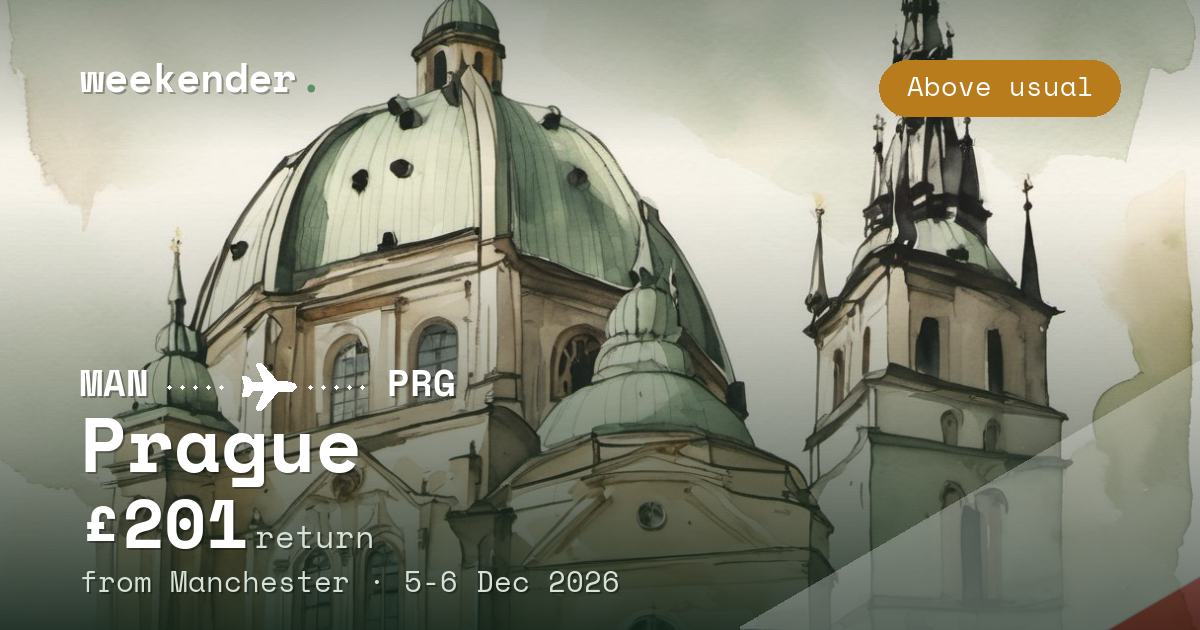 Prague weekend break from Manchester - £201 return