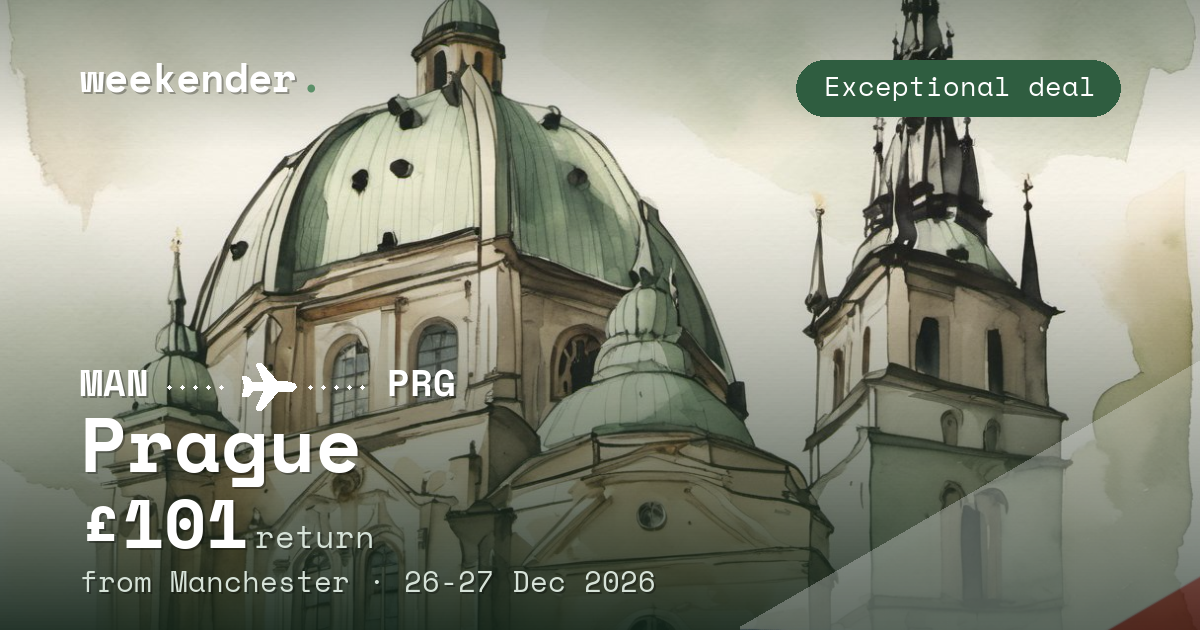 Prague weekend break from Manchester - £101 return