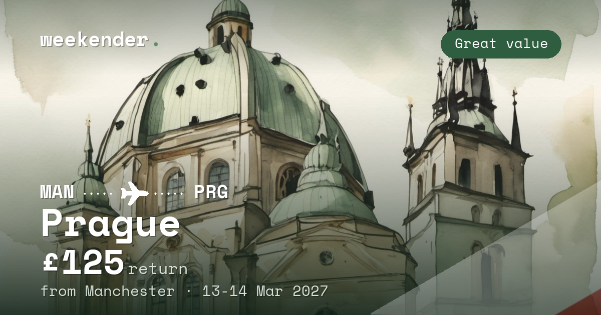 Prague weekend break from Manchester - £125 return